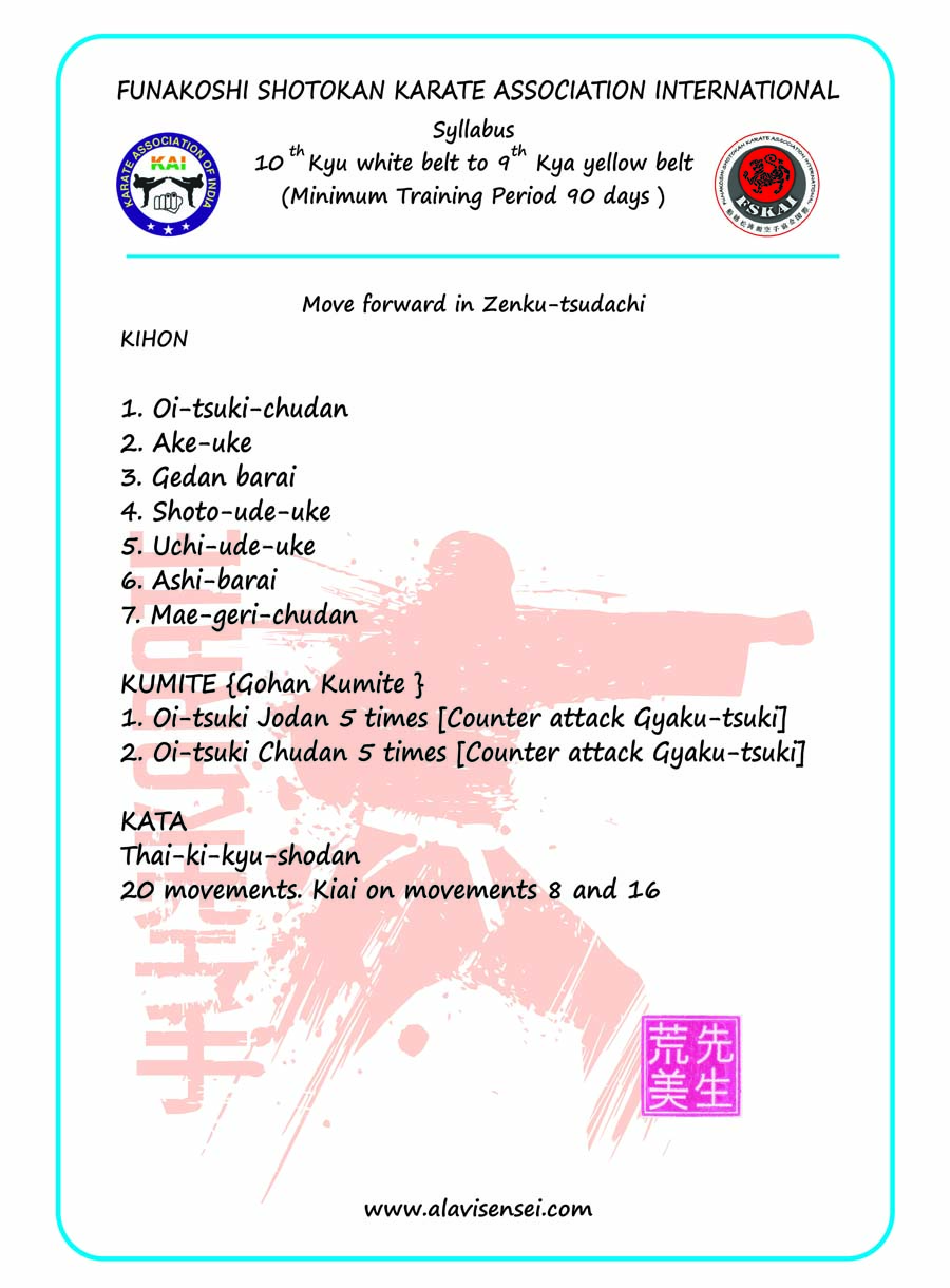 Syllabus Funakoshi Shotokan Karate Association International